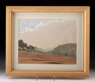 Claud Reiner Watercolor - Serene Landscape (1947)