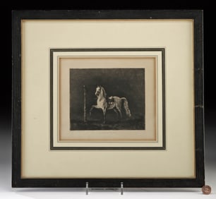 Gustave Greux Etching "Le Cheval Blanc" After Wouwerman