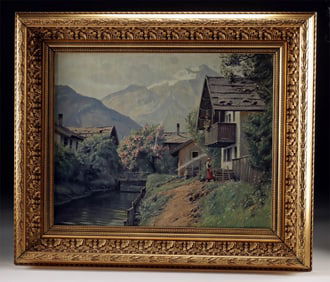 Niels Walseth Painting - "Interlaken" ca. 1960