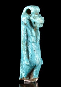 Ancient Egyptian Faience Tawaret Amulet, Hippo Goddess