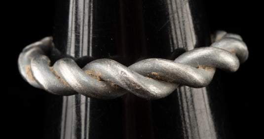 Wearable Viking Era Silver Ring in Twisted Form