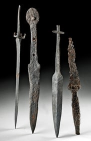 Four Medieval European Iron Dagger Blades