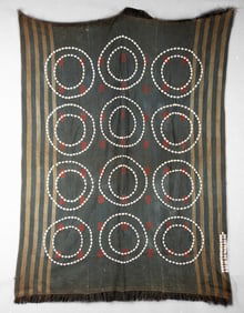 Burmese Naga Warrior Headhunter Shawl w/ Cowrie Shells