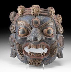 Nepalese Wood Festival Mask of Wrathful Mahakala Deity