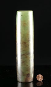 Large Chinese Greenstone Polished Cylinder Implement