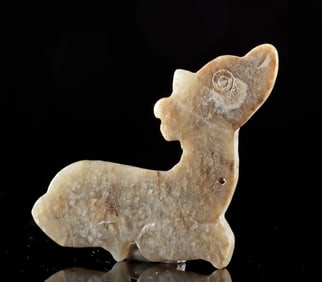 Chinese Zhou Dynasty Jade Pendant, Deer Form