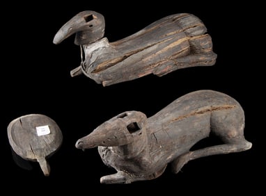 Extremely Rare Chinese Warring States Wood Tomb Deer