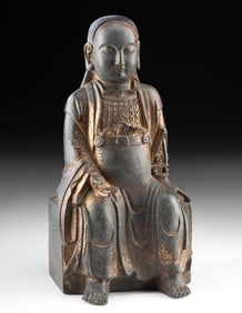 Chinese Brass Statue of Zhenwu Taoist Protector Deity