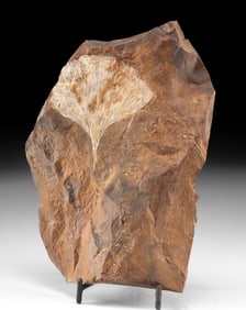 Montana Paleocene Gingko Leaf Fossil in Stone Matrix