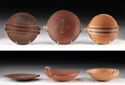 3 Inca Pottery Dishes: Bird Effigies & Polychrome Hues!