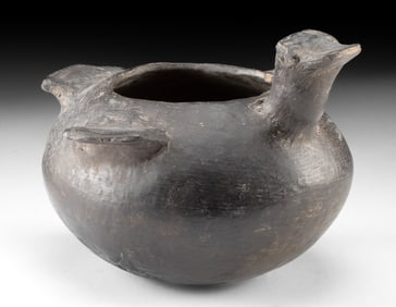 Olmec Blackware Pottery Duck Effigy Vessel