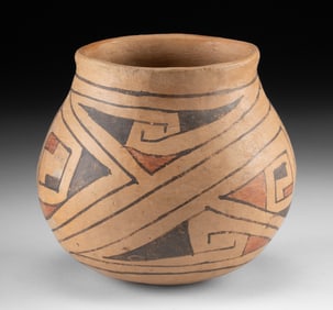 Casas Grandes Polychrome Pottery Jar w/ Linear Motifs