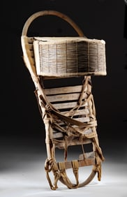 Native American Apache Wood & Cotton Baby Cradleboard