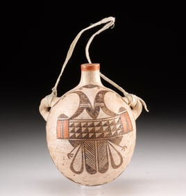 Acoma Polychrome Canteen w/ Double Headed Bird