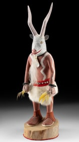 Hopi Pueblo Wood Billy Goat Kachina Figure w/ Phallus