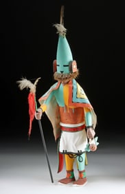 Large Hopi Wood Aholi Kachina Doll by Walter Howato