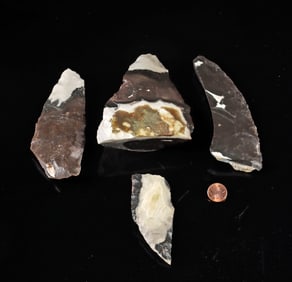 Four Paleolithic Libya Knapped Chert Stone Tools