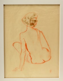 Fritz Henning Drawing of a Nude Woman