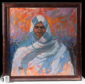 Jess DuBois Painting Native American Portrait