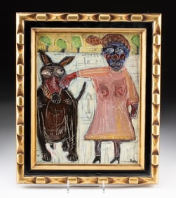 David Tinsley Painting - Girl with Dog (2000)