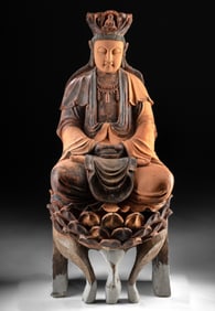 Consecrated Ming Dynasty Pigmented Wood Buddha