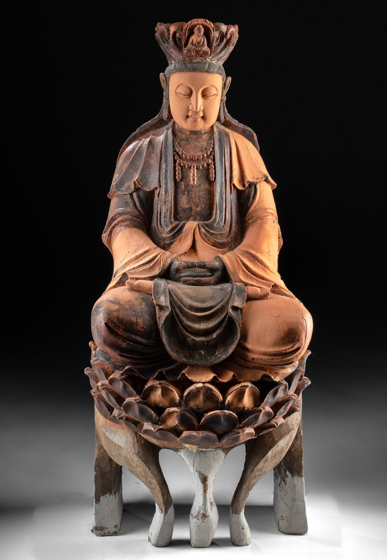 Consecrated Ming Dynasty Pigmented Wood Buddha