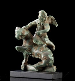 Gallo-Roman Bronze of Cupid Riding a Panther, ex-Christie's
