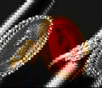 Roman Carnelian Intaglio of Apollo in 21K+ Gold Ring (1 of 3)