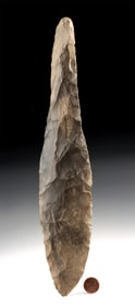 Large Danish Neolithic Stone Dagger or Spear Tip