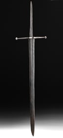 Massive 12th C. European Ring-Guard Iron Longsword
