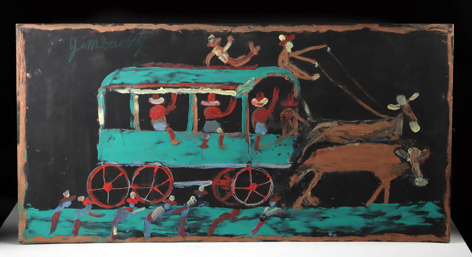 Jimmy Lee Sudduth Painting - Oxen & Wagon (1 of 3)