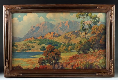 1910 Maurice Braun Chromolithograph "Hills of California"