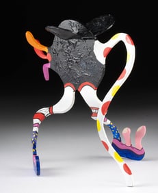 Playful Don Mitchell Steel Sculpture - "Party Ostrich"