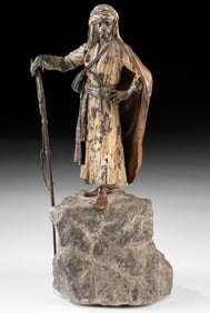 Franz Bergmann Cold-Painted Metal Sculpture Arab Soldier