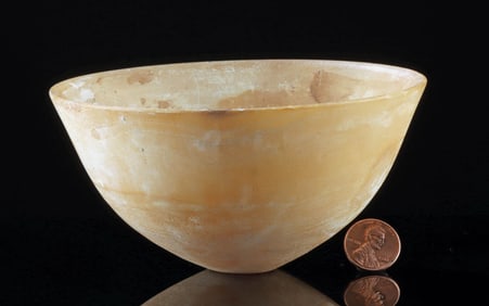 Elegant Egyptian Early Dynastic Alabaster Bowl