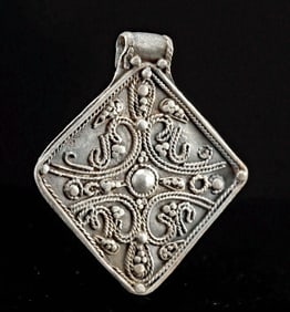 9th C. Viking Silver Pendant w/ Filigree