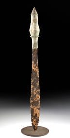 12th C. Khmer Iron Sword, Bronze Hilt