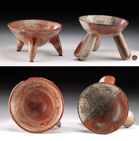 Chupicuaro & Michoacan Pottery Tripod Bowls