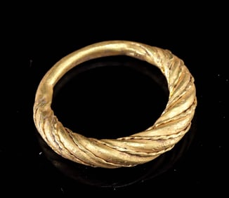 8th C. Viking 20K Twisted Gold Ring (wearable)