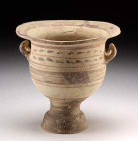 Magna Graecia Daunian Pottery Krater Laurel Motifs