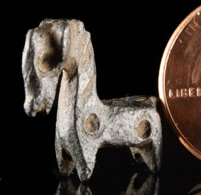 Geometric Greek Bronze Horse Bead Pendant