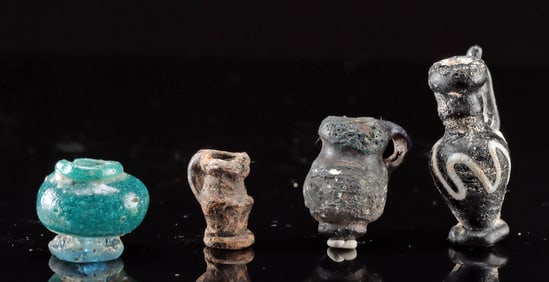 Miniature Greek / Roman Glass Vessels (4 pcs)