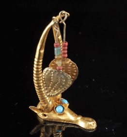 Ancient Parthian Electrum Diadem Ornament w/ Gazelle Head