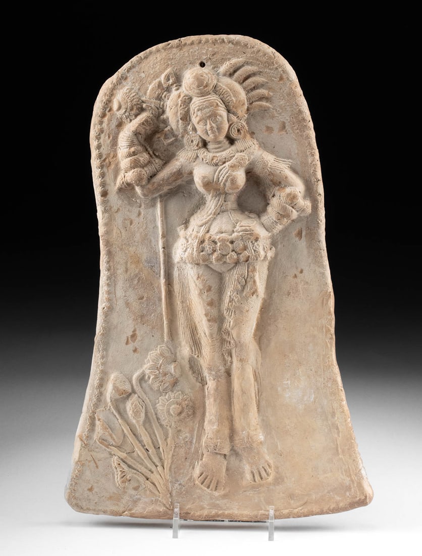 Indian Shunga Terracotta Plaque Yakshi Nature Spirit (1 of 3)