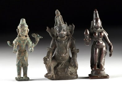 Hindu-Buddhist Deities – Indian Murti, Tibetan Jambhala & Khmer Multi-Arm Figure