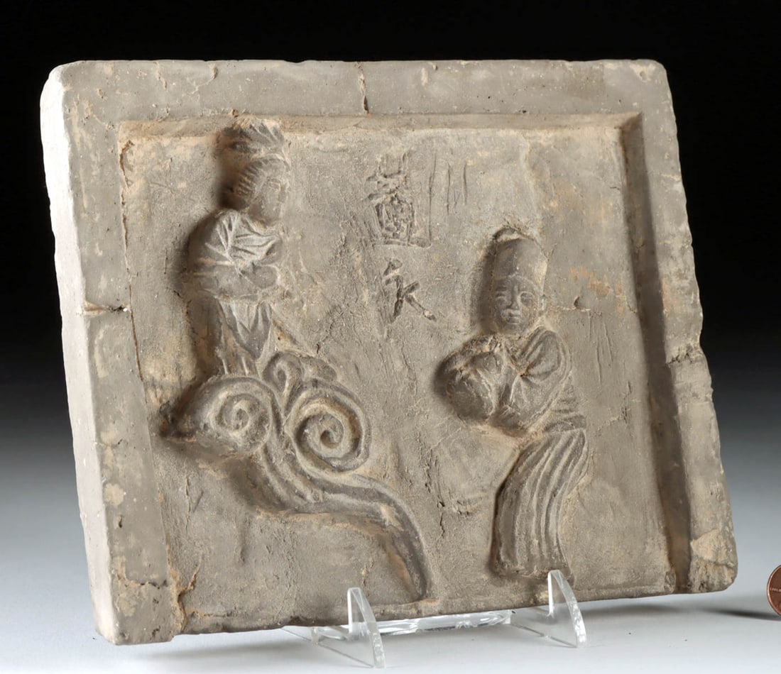 Chinese Song Tile, Wife or Mother Traveling to Heaven