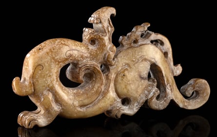 Chinese Shoushan Openwork Carving of Dragon / Pixiu