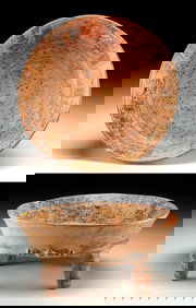 Maya Late Classic Rattle-Leg Dish with Deity and Glyphs