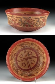 Maya Copador Bowl - Seated Scribes + Stylized Turkeys