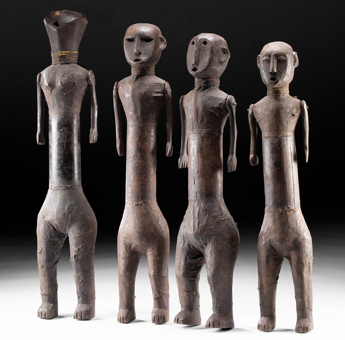 Four Tanzanian Sukuma Articulated Wood Dance Figures (1 of 2)